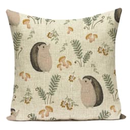 Cartoon Mushroom Pillow Cover Jungle Leaves Decorative Peach Skin Sofa Seat Throw Pillow Case Cushion Cover 45x45cm Cojines