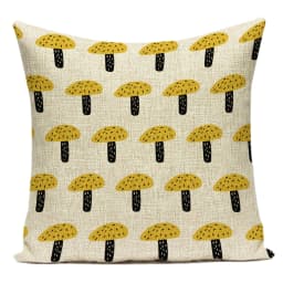 Cartoon Mushroom Pillow Cover Jungle Leaves Decorative Peach Skin Sofa Seat Throw Pillow Case Cushion Cover 45x45cm Cojines