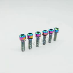 Colorful Super Light Titanium Ti M5x18mm Hex Socket With Washer Round Head Bolt For Bike Bicycle Stems Handlebar 6pcs/lot
