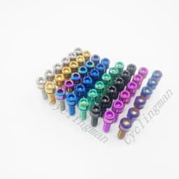Colorful Super Light Titanium Ti M5x18mm Hex Socket With Washer Round Head Bolt For Bike Bicycle Stems Handlebar 6pcs/lot