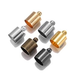 50Pcs/Lot 3-10mm Tassel Leather Cord End Crimp Caps Beads End Tip Cap for DIY Necklace Jewelry Making Findings Accessories