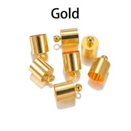 50Pcs/Lot 3-10mm Tassel Leather Cord End Crimp Caps Beads End Tip Cap for DIY Necklace Jewelry Making Findings Accessories