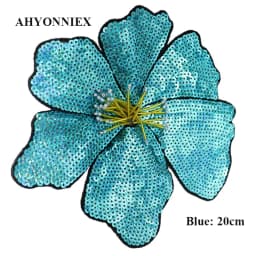 AHYONNIEX 1 Piece Large Sequins Flowers Patches Fashion Embroidered Applique for Clothing Sew On Patch for Clothes