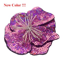 AHYONNIEX 1 Piece Large Sequins Flowers Patches Fashion Embroidered Applique for Clothing Sew On Patch for Clothes