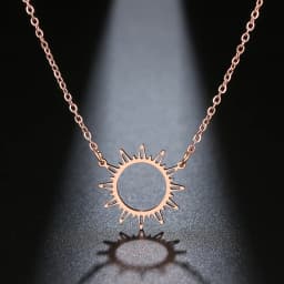 DOTIFI 316L Stainless Steel Necklace Best Circle Irregular Sun Hollow Out Round Pendant Necklaces For Women Jewelry Gifts