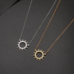 DOTIFI 316L Stainless Steel Necklace Best Circle Irregular Sun Hollow Out Round Pendant Necklaces For Women Jewelry Gifts