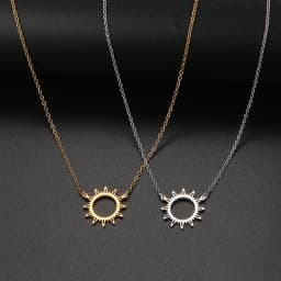 DOTIFI 316L Stainless Steel Necklace Best Circle Irregular Sun Hollow Out Round Pendant Necklaces For Women Jewelry Gifts