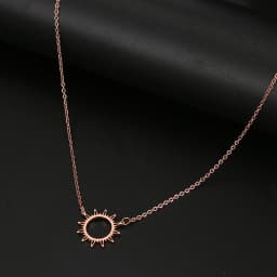 DOTIFI 316L Stainless Steel Necklace Best Circle Irregular Sun Hollow Out Round Pendant Necklaces For Women Jewelry Gifts