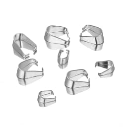 50pcs Stainless Steel Clip Clasps Pendant Charms Buckle Connectors Bail Beads DIY Jewelry Findings Crafts Components Accessories
