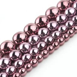 Natural Stone Gold Silver Color Hematite Round Loose Beads For Jewelry Making DIY Bracelet Accessories 15'' 2/3/4/6/8/10/12mm