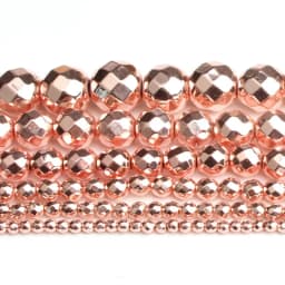 Natural Stone Gold Silver Color Hematite Round Loose Beads For Jewelry Making DIY Bracelet Accessories 15'' 2/3/4/6/8/10/12mm