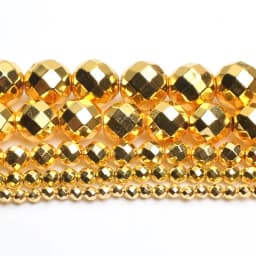 Natural Stone Gold Silver Color Hematite Round Loose Beads For Jewelry Making DIY Bracelet Accessories 15'' 2/3/4/6/8/10/12mm