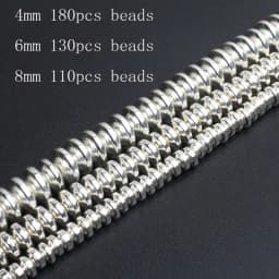 Natural Stone Gold Silver Color Hematite Round Loose Beads For Jewelry Making DIY Bracelet Accessories 15'' 2/3/4/6/8/10/12mm