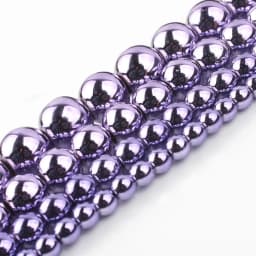 Natural Stone Gold Silver Color Hematite Round Loose Beads For Jewelry Making DIY Bracelet Accessories 15'' 2/3/4/6/8/10/12mm