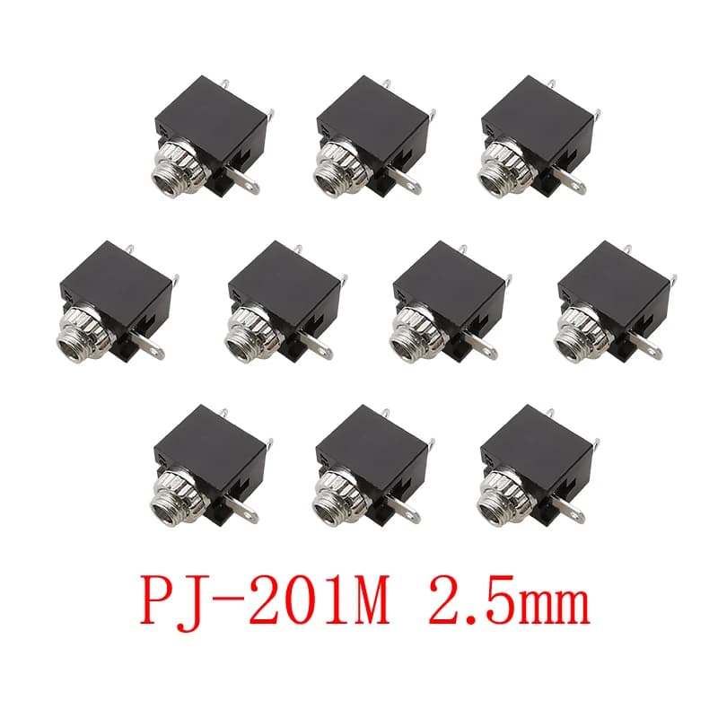 2/5/10Pcs PJ-201M 2.5mm Headphone Socket PJ201M 3 Pin Female Jack Audio Mono Channel Connector