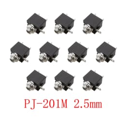 2/5/10Pcs PJ-201M 2.5mm Headphone Socket PJ201M 3 Pin Female Jack Audio Mono Channel Connector