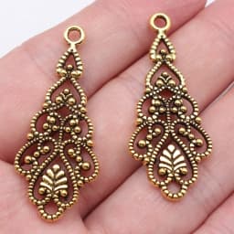 WYSIWYG 10pcs 42x14mm 3 Colors Hollow Drop-Shaped Earring Accessories Earring Connector DIY Jewelry Findings