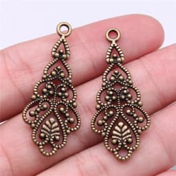 WYSIWYG 10pcs 42x14mm 3 Colors Hollow Drop-Shaped Earring Accessories Earring Connector DIY Jewelry Findings