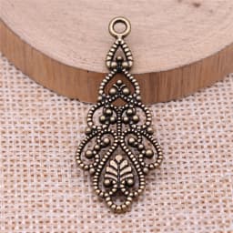 WYSIWYG 10pcs 42x14mm 3 Colors Hollow Drop-Shaped Earring Accessories Earring Connector DIY Jewelry Findings