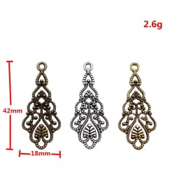 WYSIWYG 10pcs 42x14mm 3 Colors Hollow Drop-Shaped Earring Accessories Earring Connector DIY Jewelry Findings