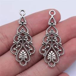 WYSIWYG 10pcs 42x14mm 3 Colors Hollow Drop-Shaped Earring Accessories Earring Connector DIY Jewelry Findings