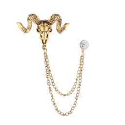 Fashion Vintage Men's Brooches Angel Wings Deer Wolf Cat Animal Brooch Pins Men And Women Skull Brooch Shirt Collar Pin Brooch