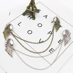 Fashion Vintage Men's Brooches Angel Wings Deer Wolf Cat Animal Brooch Pins Men And Women Skull Brooch Shirt Collar Pin Brooch