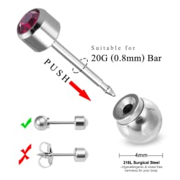 2PCS Stainless Steel Earring Backs Earring Backings Ear Safety Back Pads Backstops Replacement for Fish Hook Earring Studs Hoops
