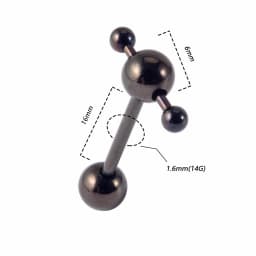 1PC Stainless Steel Tongue Rings Removable Ball Tongue Barbell 16mm Slave Ring Piercing Barbell Forbidden Piercing Body Jewelry
