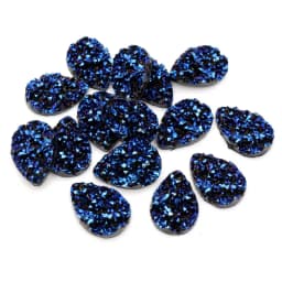 New Fashion 40pcs 10x14mm 13x18mm Drop Style Flatback Druzy Resin Cabochons for Necklace Earrings DIY Jewelry Making Findings