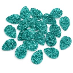 New Fashion 40pcs 10x14mm 13x18mm Drop Style Flatback Druzy Resin Cabochons for Necklace Earrings DIY Jewelry Making Findings