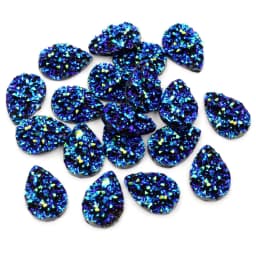 New Fashion 40pcs 10x14mm 13x18mm Drop Style Flatback Druzy Resin Cabochons for Necklace Earrings DIY Jewelry Making Findings