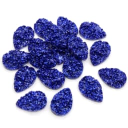 New Fashion 40pcs 10x14mm 13x18mm Drop Style Flatback Druzy Resin Cabochons for Necklace Earrings DIY Jewelry Making Findings