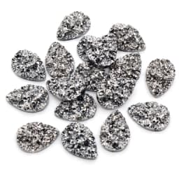 New Fashion 40pcs 10x14mm 13x18mm Drop Style Flatback Druzy Resin Cabochons for Necklace Earrings DIY Jewelry Making Findings