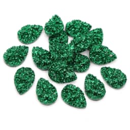New Fashion 40pcs 10x14mm 13x18mm Drop Style Flatback Druzy Resin Cabochons for Necklace Earrings DIY Jewelry Making Findings
