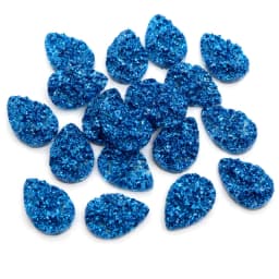 New Fashion 40pcs 10x14mm 13x18mm Drop Style Flatback Druzy Resin Cabochons for Necklace Earrings DIY Jewelry Making Findings