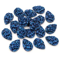 New Fashion 40pcs 10x14mm 13x18mm Drop Style Flatback Druzy Resin Cabochons for Necklace Earrings DIY Jewelry Making Findings