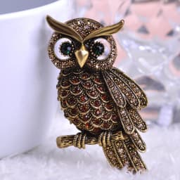 BUCOMEOI Large Bird Owls Vintage Brooches Antiques Bouquet Owl Hijab Pin Up Designer Wedded Broach Scarf Clips Jewelry Fleur De 