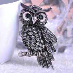 BUCOMEOI Large Bird Owls Vintage Brooches Antiques Bouquet Owl Hijab Pin Up Designer Wedded Broach Scarf Clips Jewelry Fleur De 
