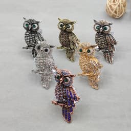 BUCOMEOI Large Bird Owls Vintage Brooches Antiques Bouquet Owl Hijab Pin Up Designer Wedded Broach Scarf Clips Jewelry Fleur De 