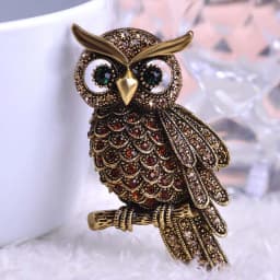 BUCOMEOI Large Bird Owls Vintage Brooches Antiques Bouquet Owl Hijab Pin Up Designer Wedded Broach Scarf Clips Jewelry Fleur De 