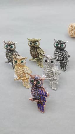 BUCOMEOI Large Bird Owls Vintage Brooches Antiques Bouquet Owl Hijab Pin Up Designer Wedded Broach Scarf Clips Jewelry Fleur De 