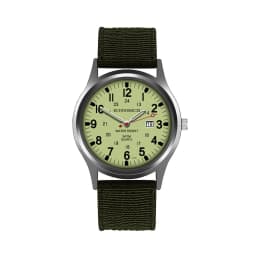 Reloj Hombre Fashion Green Watches Men Sports Watches Nylon Strap Auto Date Quartz Wristwatches Luminous Hands Relogio Masculino