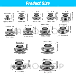 200Pcs Hole Metal Eyelets Grommets Gunblack Color with Washer For Diy Leathercraft Accessories Shoes Belt Cap Bag Tags Clothes