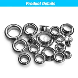 200Pcs Hole Metal Eyelets Grommets Gunblack Color with Washer For Diy Leathercraft Accessories Shoes Belt Cap Bag Tags Clothes