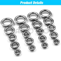 200Pcs Hole Metal Eyelets Grommets Gunblack Color with Washer For Diy Leathercraft Accessories Shoes Belt Cap Bag Tags Clothes