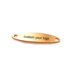 50Pcs/Lot Custom Engrave Logo Charms Stainless Steel Blank Stamping Tags With 2 Holes Connector DIY For Jewelry Making Wholsale