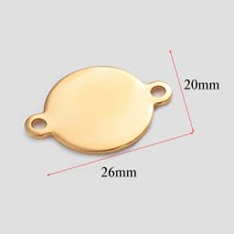 50Pcs/Lot Custom Engrave Logo Charms Stainless Steel Blank Stamping Tags With 2 Holes Connector DIY For Jewelry Making Wholsale