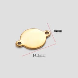 50Pcs/Lot Custom Engrave Logo Charms Stainless Steel Blank Stamping Tags With 2 Holes Connector DIY For Jewelry Making Wholsale