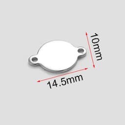 50Pcs/Lot Custom Engrave Logo Charms Stainless Steel Blank Stamping Tags With 2 Holes Connector DIY For Jewelry Making Wholsale